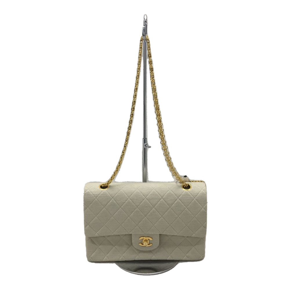 Chanel Matelasse Jersey Chain Shoulder Bag Beige